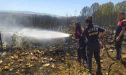 Büyükşehir’in kadın itfaiyecilerinden yangına hızlı müdahale