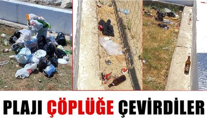 Kuşadası'ndaki plajı çöplüğe çevirdiler