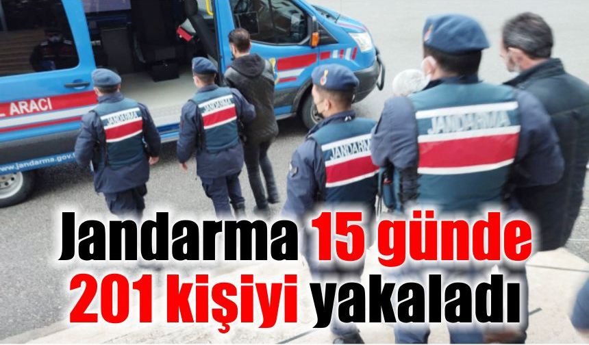 Jandarma 15 günde 201 kişiyi yakaladı